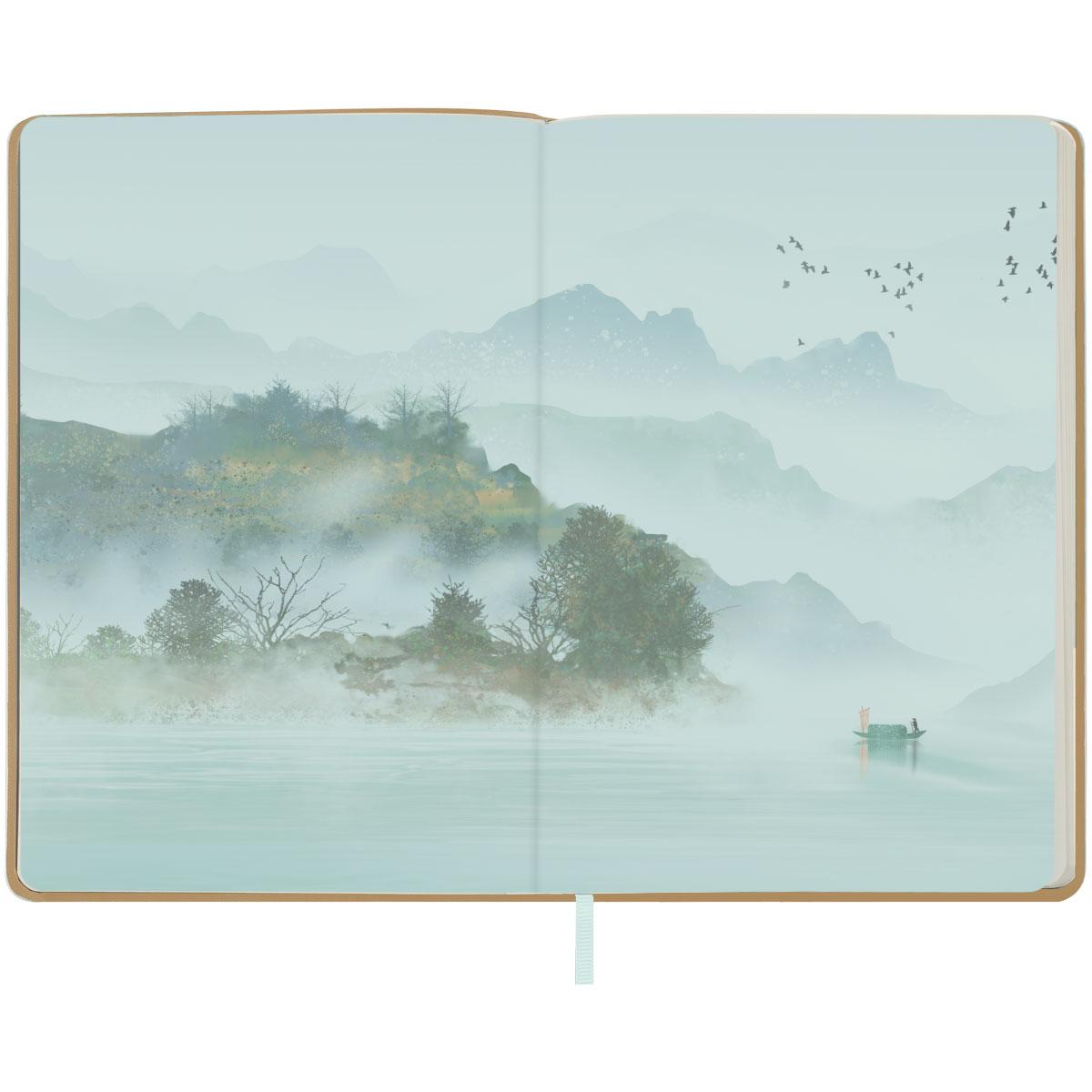 Записная книжка А5 80л. ЛАЙТ, кожзам, Greenwich Line "Sakura. Wise beauty", с резинкой, тиснение фол