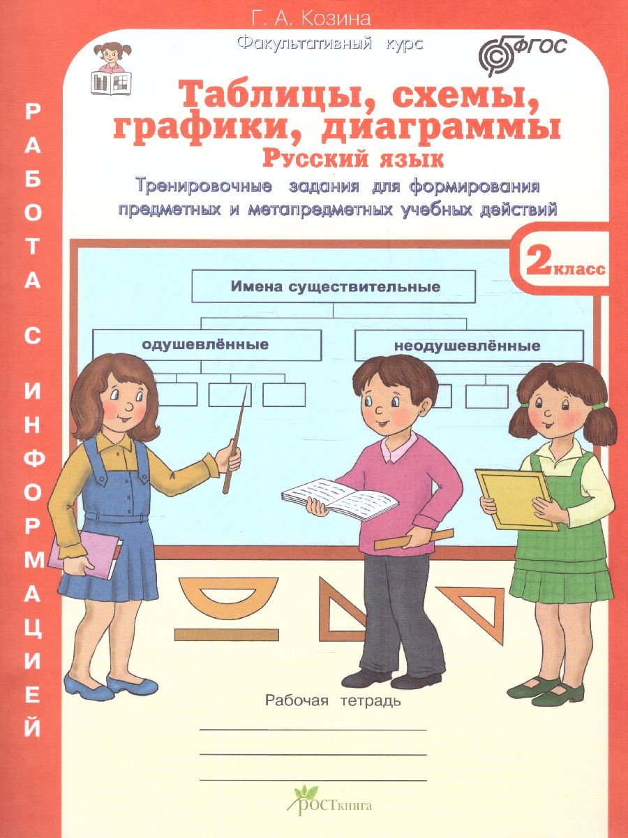 Таблицы, схемы, графики, диаграммы 2 кл. Р/яз. Математика. Окр. мир (рабочая тетрадь)Козина Г. А. 