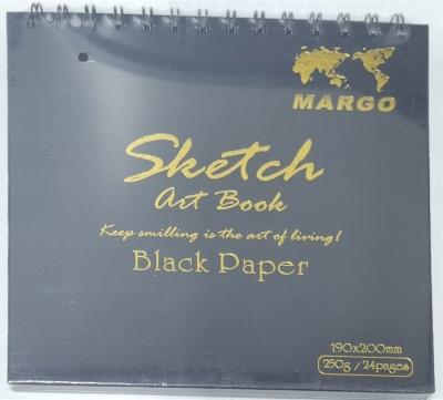 Скетчбук Margo Sketch art book, 24л черные, 190*200mm, 250г, 