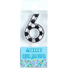 Свеча-цифра д/торта "Ассорти" deVente "Футбол" 9060918 5*3,5*0,8см, пластик./к,е/подвес