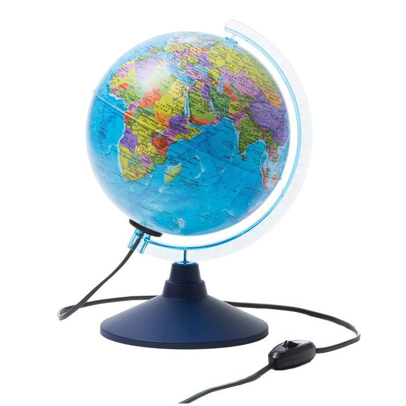 Глобус Земли d21 см Классик Евро политический пластиковая подставка с подсветкой