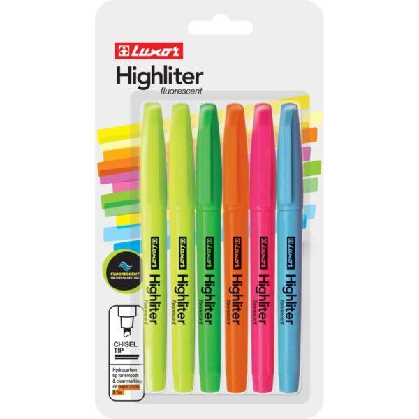 Набор текстовыделителей 4 цвета Luxor Highliter Pastel/Fluorescent Ассорти