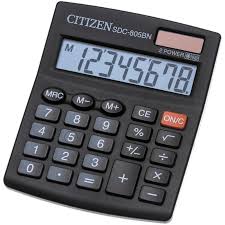 Калькулятор настольный Citizen SDC-805BN, 8 разрядов, двойное питание, 102*124*25мм, черный Калькулятор настольный Citizen SDC-805BN, 8 разрядов, двойное питание, 102*124*25мм, черный