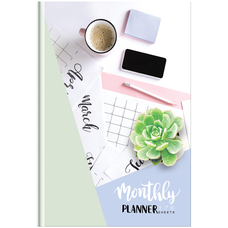 Ежедневник недатированный А5, 176л., 7БЦ BG "Monthly planner", матовая ламинация, выб. лак