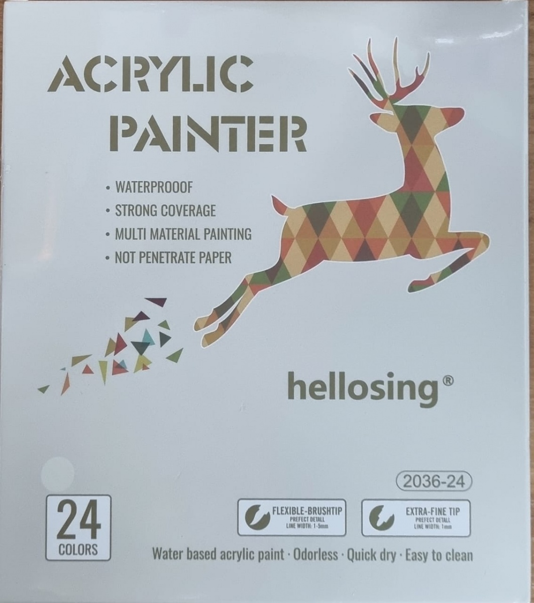 Акриловые маркеры 24цв Hellosing 2036-24 Acrylic painter