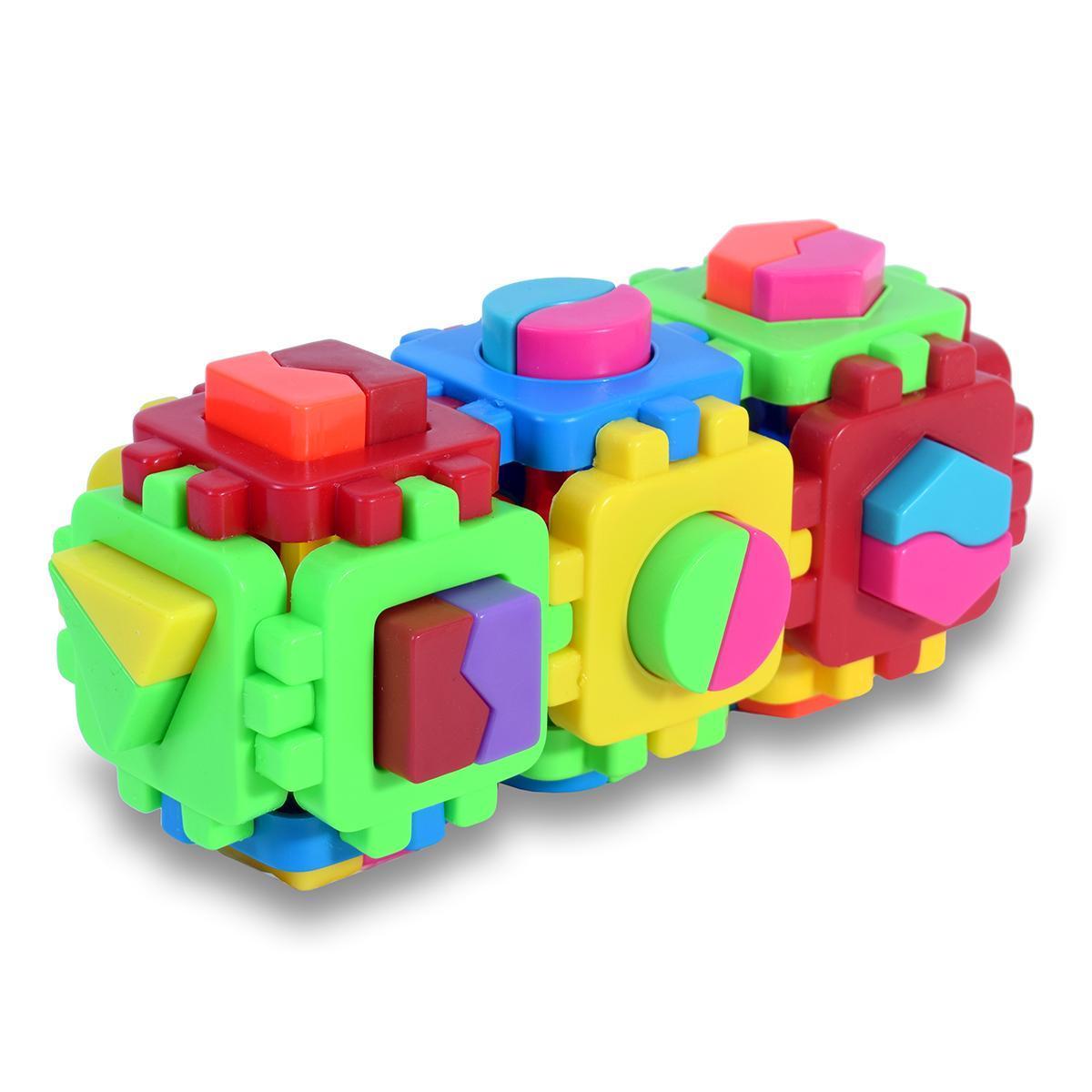 Пластмассовый игрушечный набор Геометрические фигуры 42 (24*10*11 см), сетка 