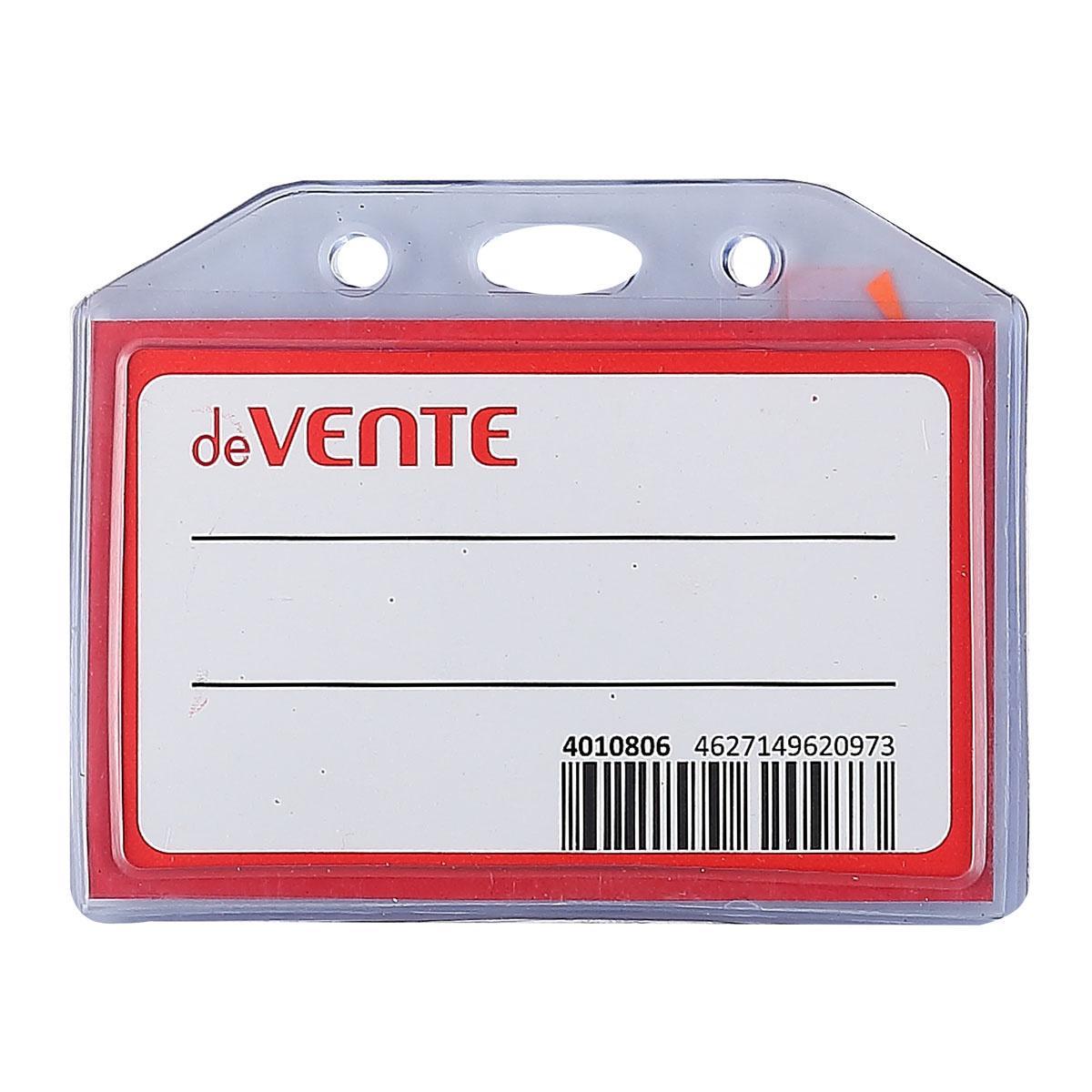 Бейдж deVENTE 96x76мм 4010803 прозр.,горизон.,ПВХ,350мкм