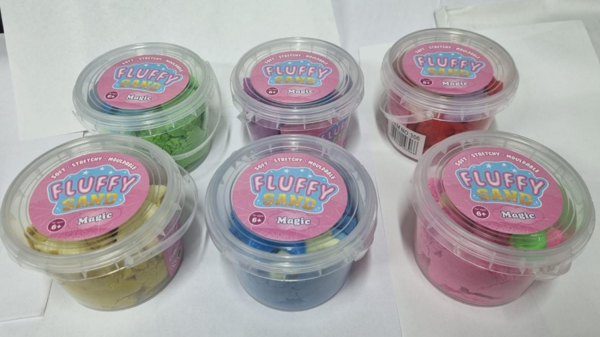 Кинетический песок Fluffy sand  ведро 300г, 6+ 