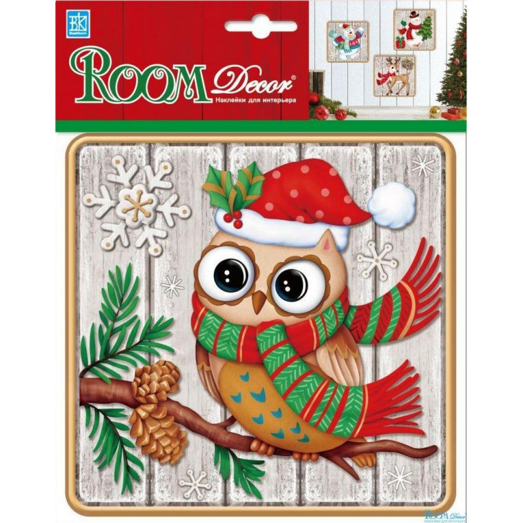 НГ Наклейки(RoomDecor) Совка PLX3205 V [18*18см|3D|влагост]