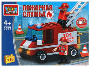 Конструктор(ГородМастеров) Пожарная машина [118дет] [совместим с Lego] (3593-UU)