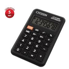 Калькулятор карманный Citizen LC-210NR, 8 разрядов, питание от батарейки, 64*98*12мм, черный LC-210N
