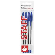 Ручки шариковые STAFF "Basic Budget BP-04", НАБОР 4 ЦВЕТА/ 4 синих, 0,5 мм, 143872/143873/143762