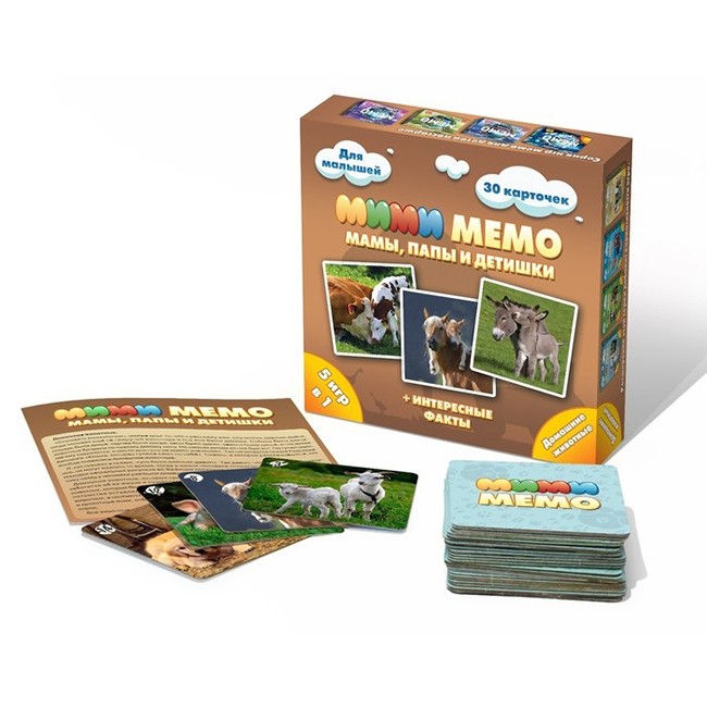 Игра настольная Нескучные игры "Ми-Ми-Мемо. Домашние животные" 8051/36