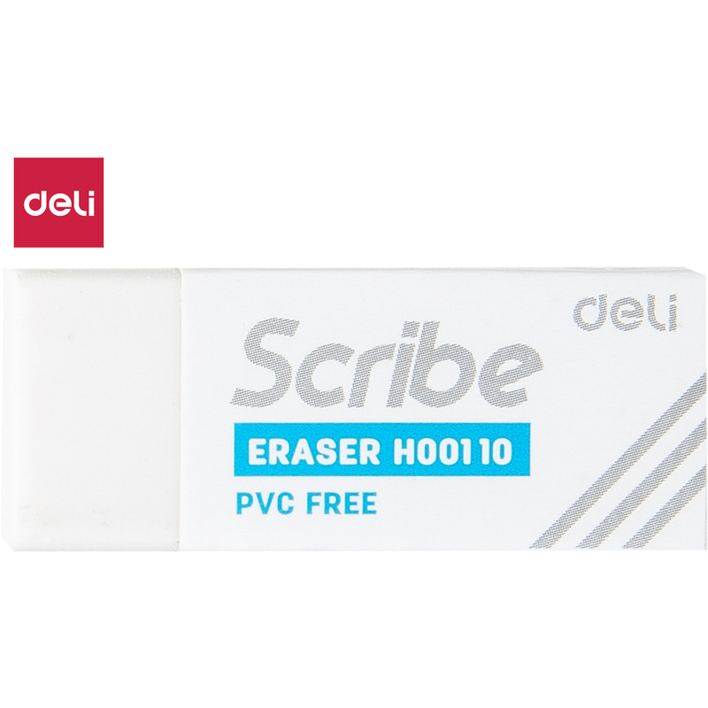 Ластик DELI "Scribe", прямоугольный, белый (42х17х10 мм)