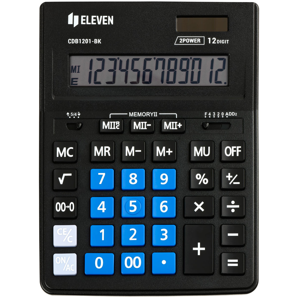 Калькулятор настольный Eleven Business Line CDB1201-BK/BL, 12 разрядов, двойное питание, 155*205*35м