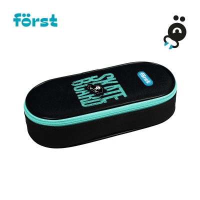 Пенал-косметичка Först "Skateboard", 220*90*45 мм, полиэстер, черный