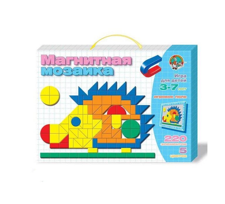 Магнитная мозайка Ежик 5цв,221эл Десятое королевство 