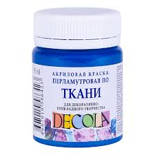 Краска акриловая Decola 50мл голубая перламутровая  по ткани 5228513