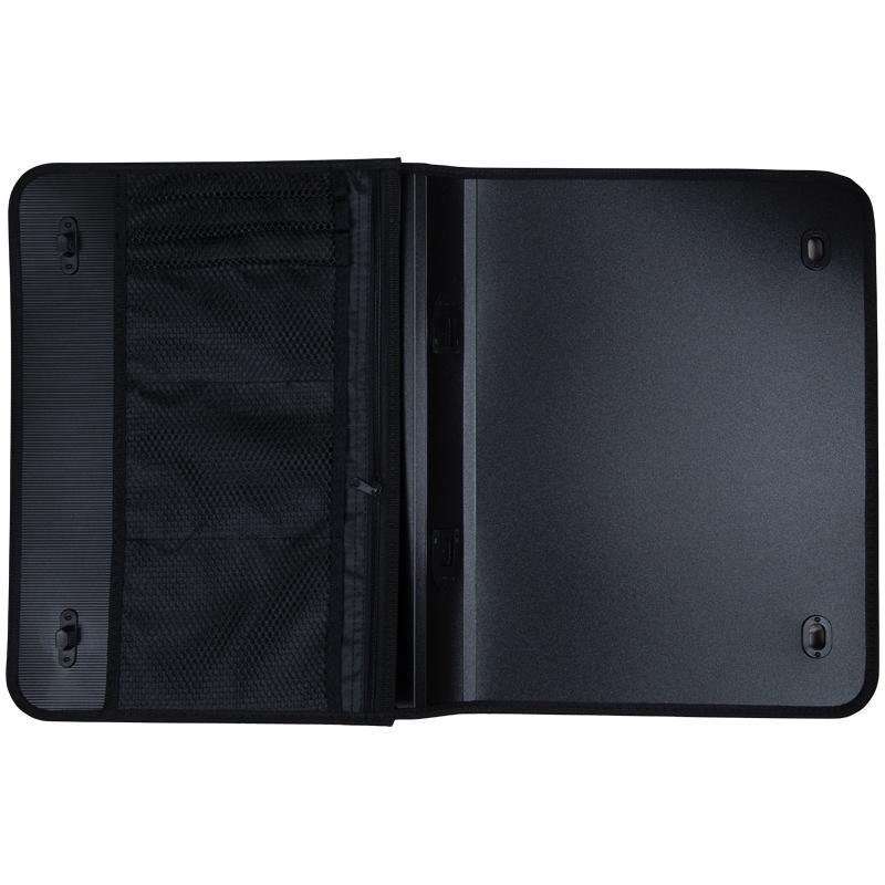 Папка-портфель 1 отделение OfficeSpace А4+ 370*270*90мм 2 кармана черный