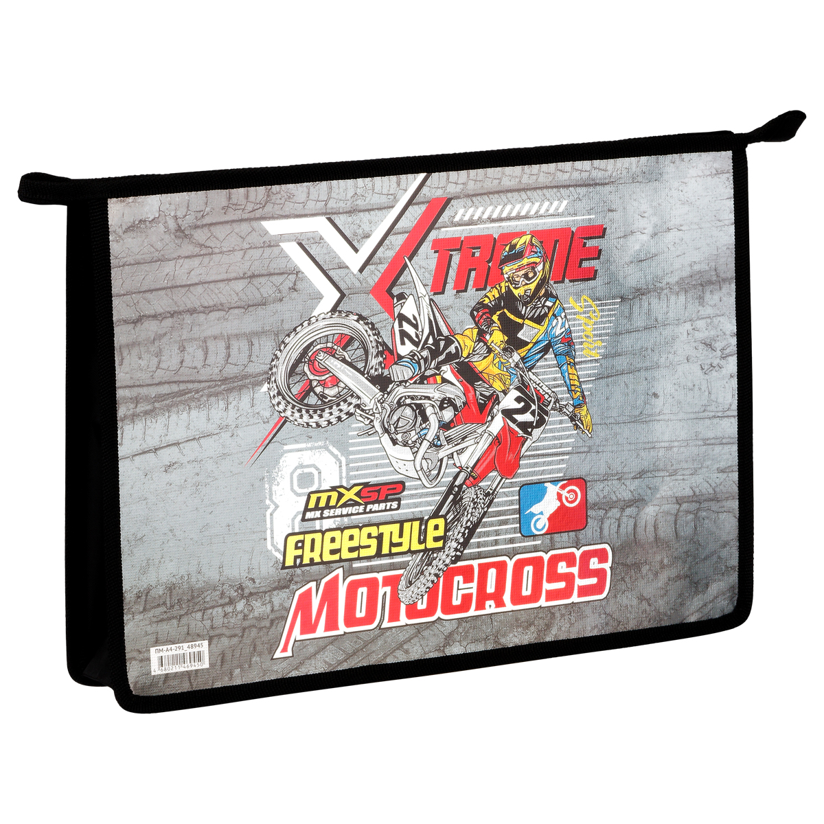 Папка для тетрадей 1 отделение, А4, ArtSpace "Motocross", 325*230*55мм, ламинированный картон, фольг