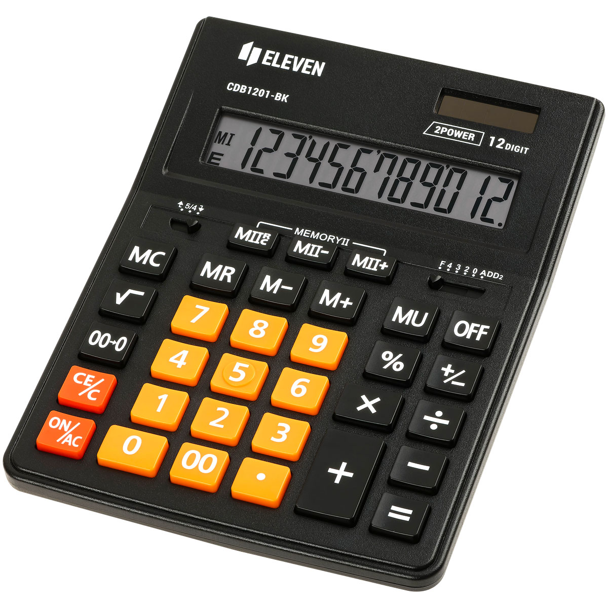 Калькулятор настольный Eleven Business Line CDB1201-BK/OR, 12 разрядов, двойное питание, 155*205*35м Калькулятор настольный Eleven Business Line CDB1201-BK/OR, 12 разрядов, двойное питание, 155*205*35м