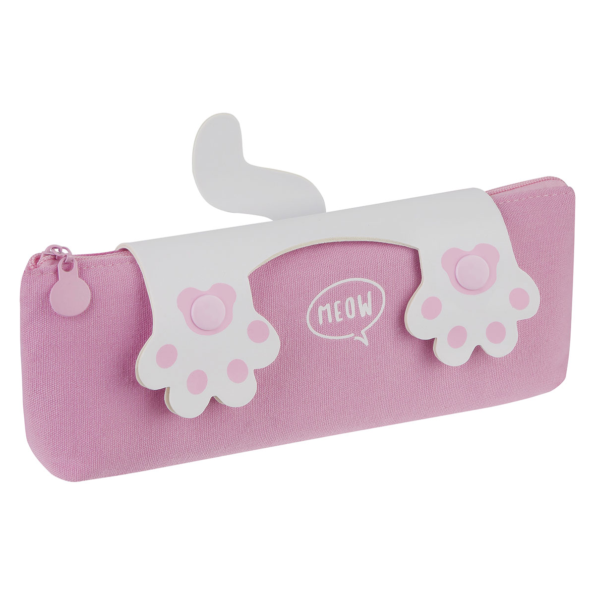 Пенал мягкий 200*80*35 MESHU "Paws", канвас розовый