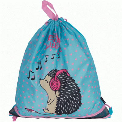 Мешок для обуви deVENTE "MUSIC HEDGEHOG", 40x47см, водоотталк. ткань,на верев.завязке