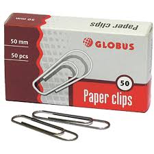 Скрепки 50мм, Globus, 50шт., гофрированные, карт. упак.