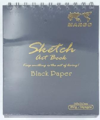 Скетчбук Margo Sketch art book, 24л черные, 148*210mm, 250г, 