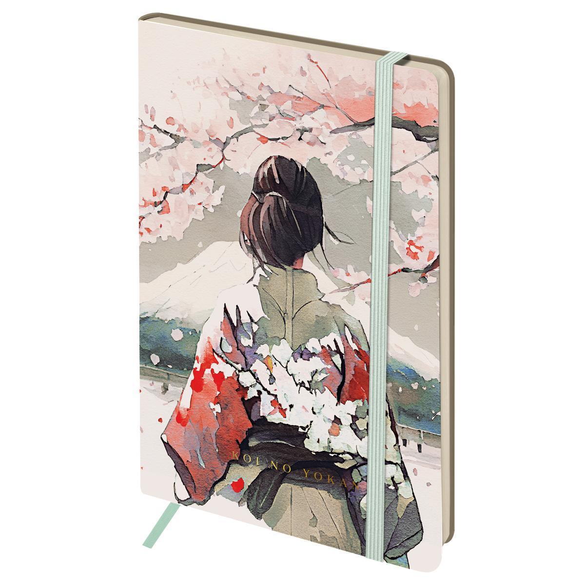 Записная книжка А5 80л. ЛАЙТ, кожзам, Greenwich Line "Sakura. Wise beauty", с резинкой, тиснение фол