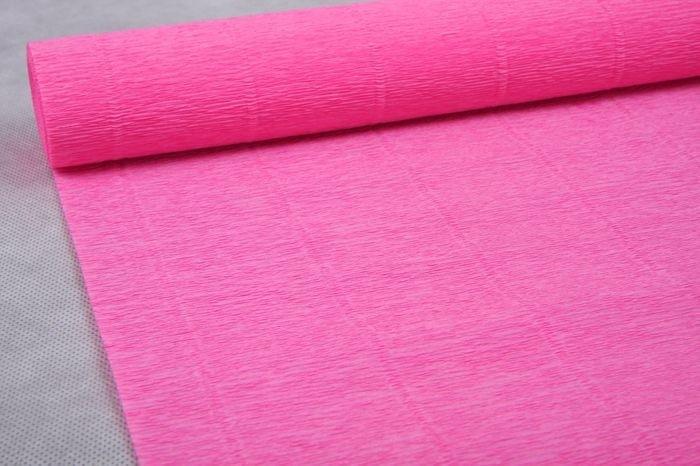 Креппированная бумага  50 см*250см,180г/м.в цвете Bartotecnika Rossi 554 темно-розовая