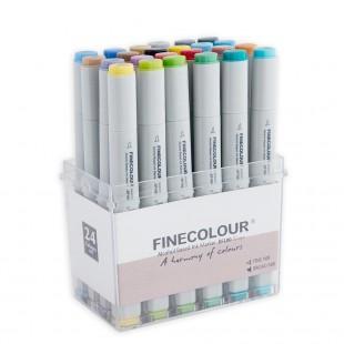 Спиртовой маркер двухсторонний набор  Twin Brush  в кейсе 24 цветов NO.502