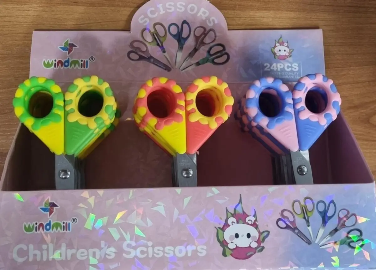Ножницы детские Windmill children's scissors №8629, закругл.края, ассорти