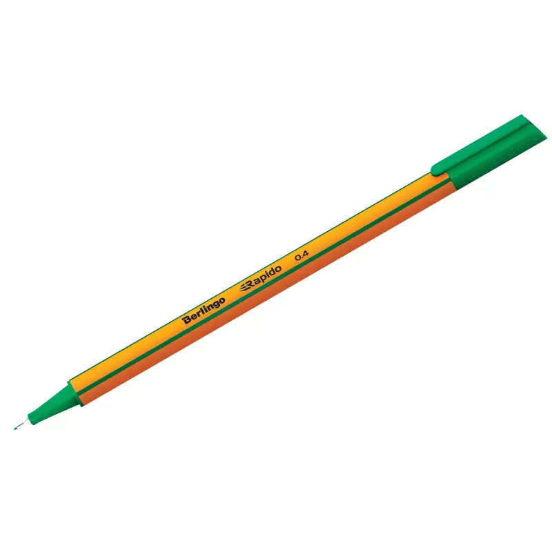 Ручка капиллярная Berlingo "Rapido" зеленая 0,4мм трехгранная 40103