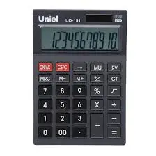 Калькулятор наст. Uniel UD-151K черный,12разр.,2 питания Калькулятор наст. Uniel UD-151K черный,12разр.,2 питания