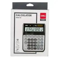 Калькулятор 12 разрядов Deli М00720, черный, 