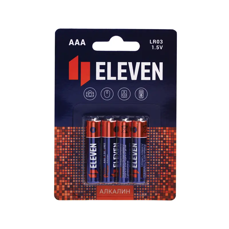 Набор из 4 батареек Eleven AAA (LR03) алкалиновая, BC4