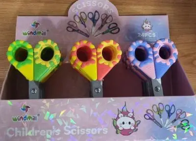 Ножницы детские Windmill children's scissors №8629, закругл.края, ассорти