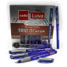 Ручка шариковая на масляной основе Cello Trio DC Neon CL-9, 1мм, синяя ассорти