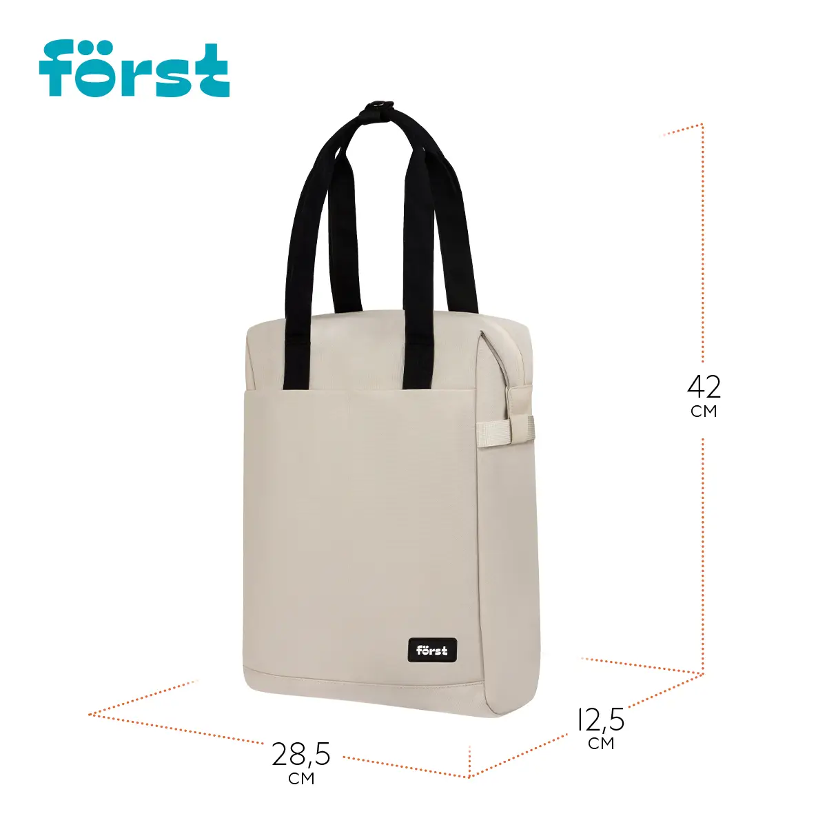 Рюкзак Först F-Casual "Beige Cream" 42*28,5*12,5см, 1 отделение, 1 карман, уплотненная спинка