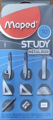 Готовальня Maped 10 study metal box