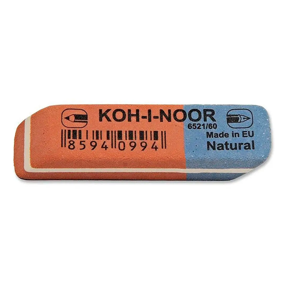 Ластик Koh-I-Noor "Blue Star" 40, скошенный, комбинированный, натуральный каучук, 57*19,5*8мм