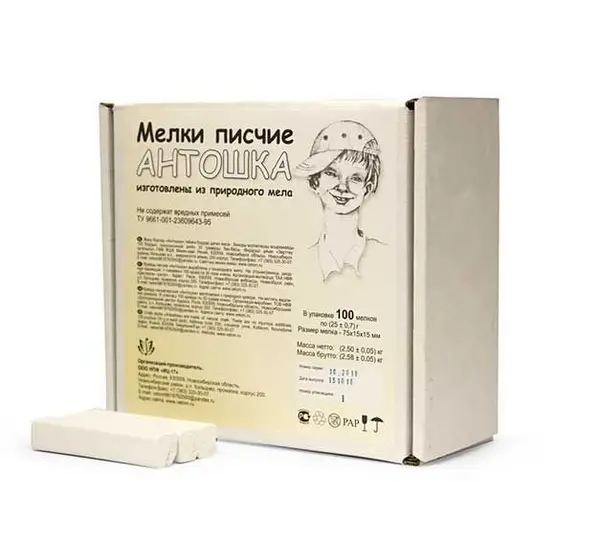 Мелки белые1шт Антошка 