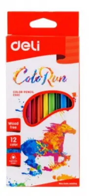 Карандаши цветные Deli "ColoRun", 12 цветов, PS, картон
