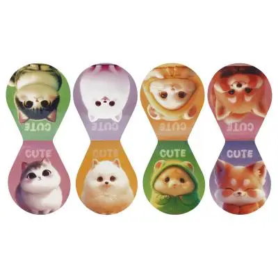 Закладки магнитные для книг, 4шт., MESHU "Plum pets", голографическая фольга