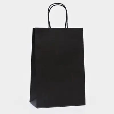 Пакет подарочный 1 шт, 26x13x32 см, скретч-слой + стилус, "Black Kraft", ЗОЛОТАЯ СКАЗКА, 