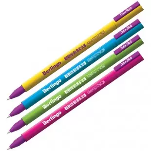 Ручка гелевая Berlingo Color Stick черная 0,5мм ассорти