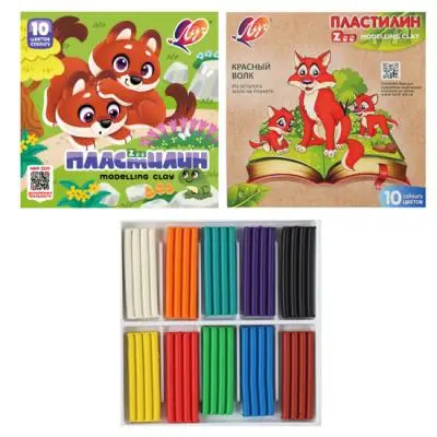 Пластилин Луч 10 цветов ZOO Мини 150г картонная упаковка