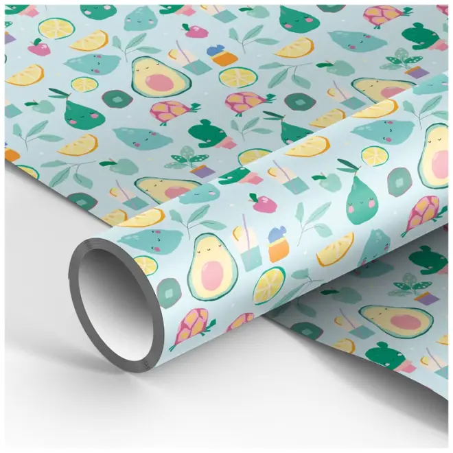 Упаковочная бумага глянц. 70*100см, MESHU "Avocado", 90г/м2