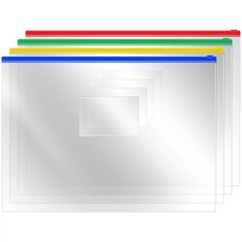 Папка на бегунке А4 с отделом для визитки ПВХ Цвет ассорти 